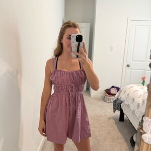 NWT MUSTARD SEED Small Mauve Smocked Waist Sundress Romper